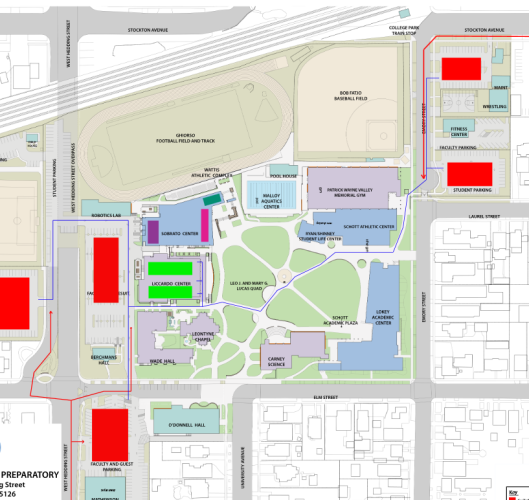 Map of tournament buildings