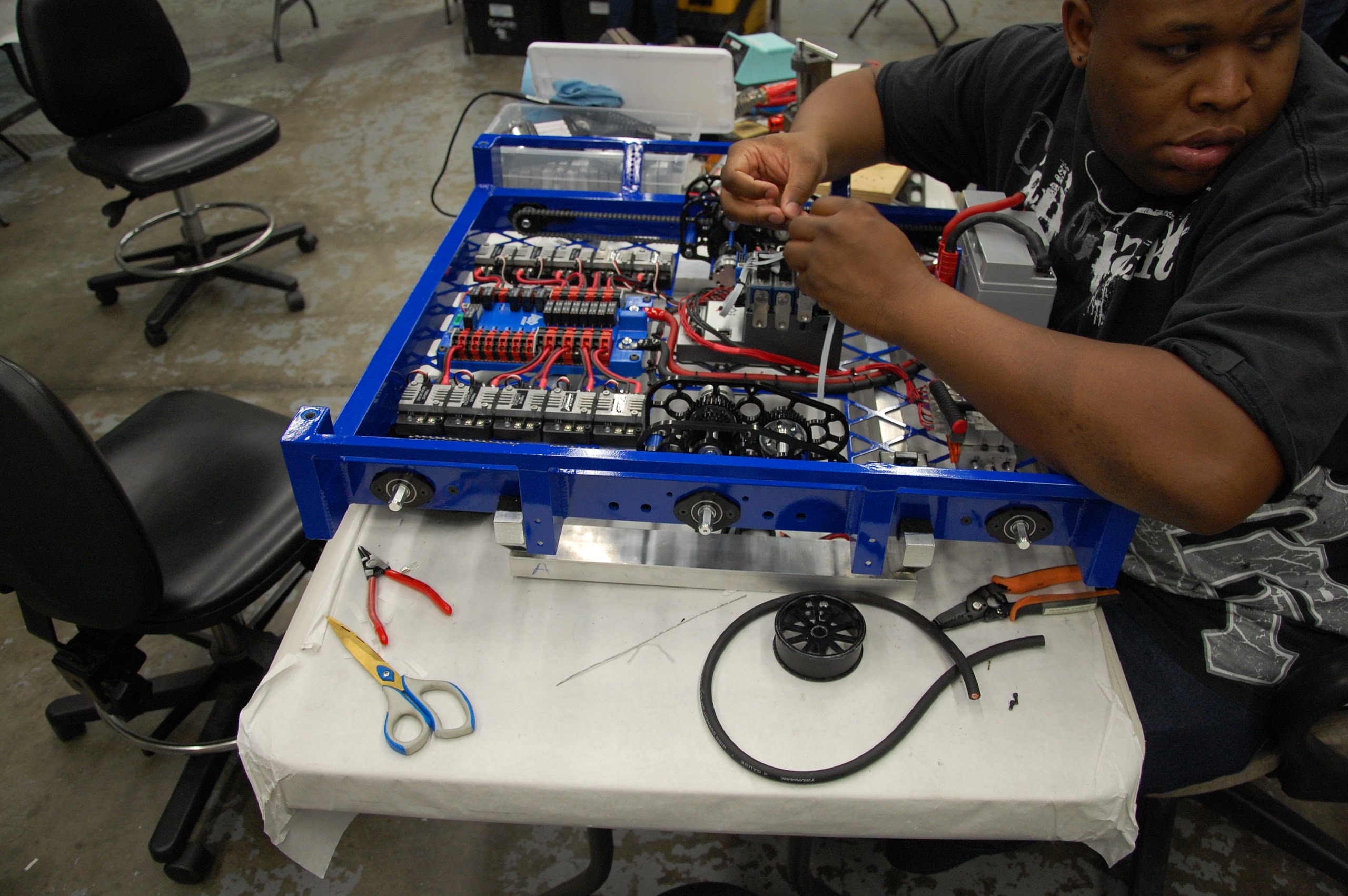 EJ working on wiring