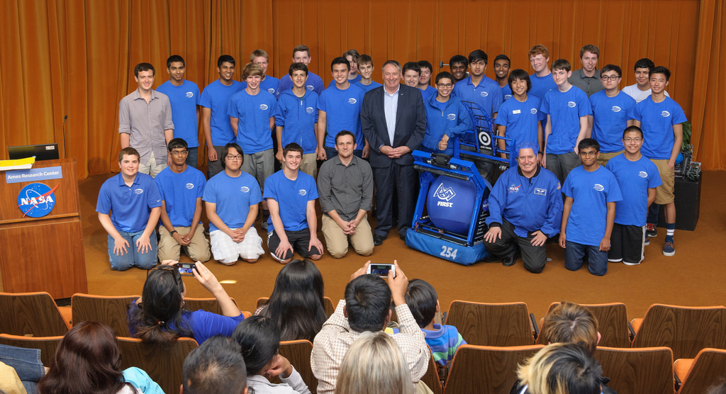 The team took a photo with Ames' Director: Dr. Simon P. Worden