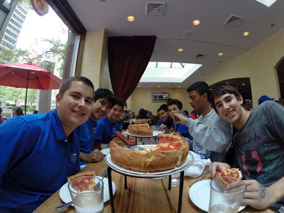 The team got deep-dish pizza at the world-famous Giordano's Pizzeria!
